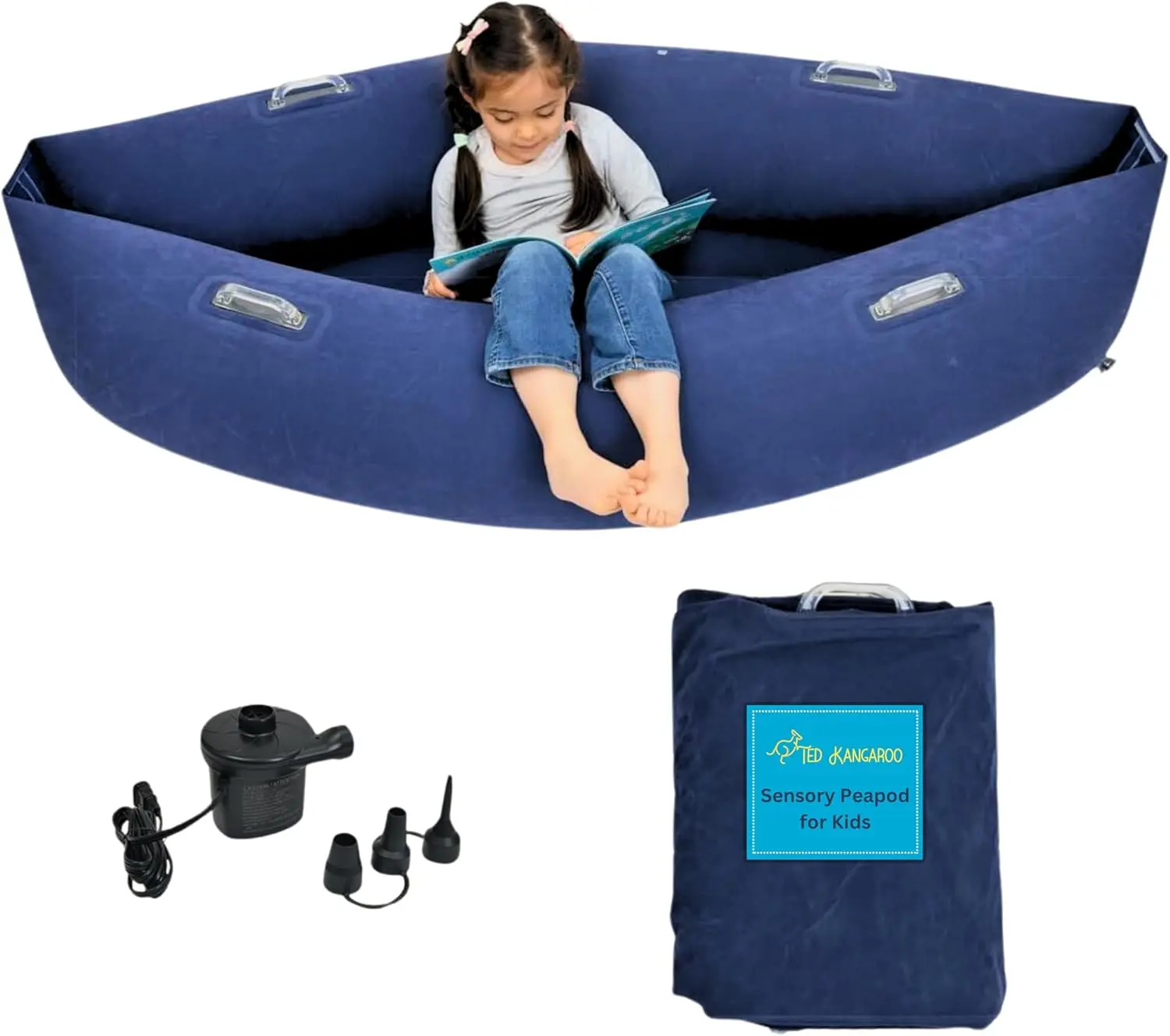 

Sensory Chair for Kids — Inflatable Peapod for Children, Includes Electric Air Pump