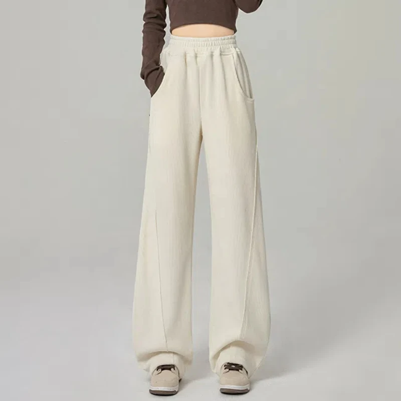 Apricot High Waist Banana Pants Women Spring Autumn 2024 New American Style Chic Straight Casual Affordable Wide Leg Trousers