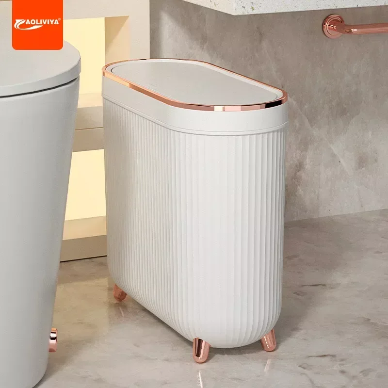 

Aoliviya Official Toilet Bin Gap with Lid Toilet Household Light Luxury Narrow Small Sealed Tube Living Room Bedroom Bathroom Wa