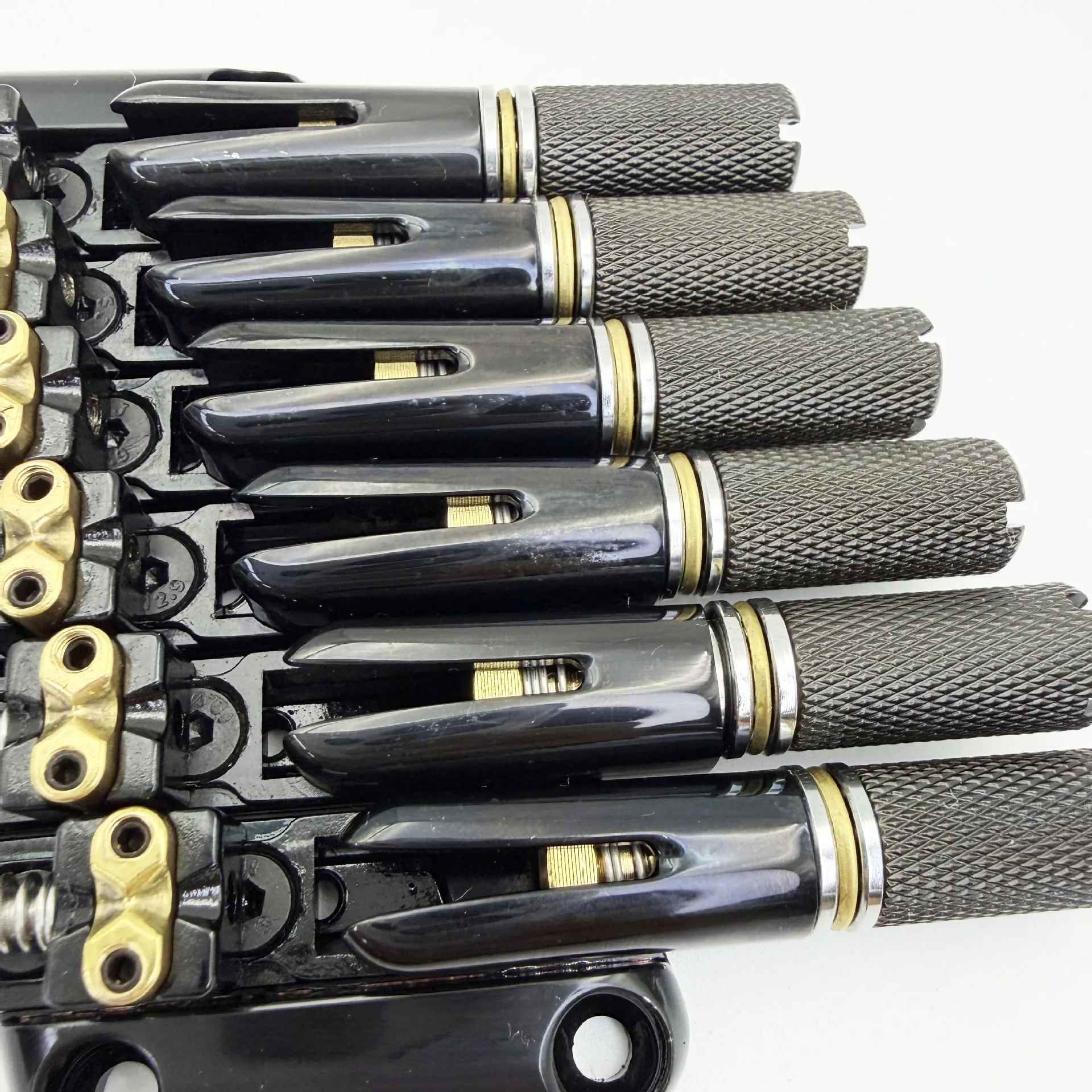 6-String Headless Electric Guitar Bridge Brass Bridge Saddle / Tailpiece Slanted Fret String Bridge for Headless Guitar