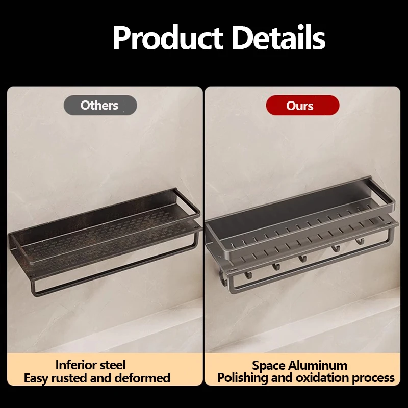 욕실 벽 보관 선반, 샤워 선반, 정리정돈 및 보관 정리 선반, 욕실 액세서리 거치대 샴푸