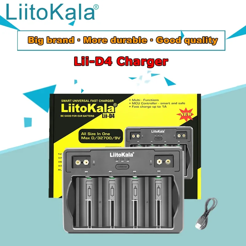 

1-5PCS LiitoKala Lii-D4 21700 Battery Charger For 18650 18350 26650 16340 14500 3.7v 1.2V Ni-MH/Cd,AA AAA SC D battery charger