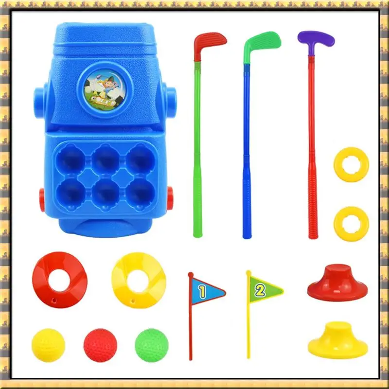 

AA79 New Toddler Golf Set With 3 Balls 3 Golf Sticks, 2 Practice Holes And Golf Cart, Sport Toys Gift Fit For Kids