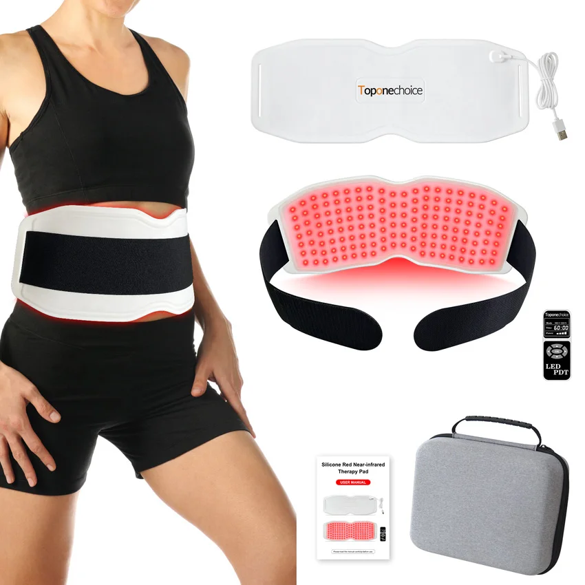 

150pcs 3 in 1 LEDs Red＆Infrared Light Therapy Belt for Pain Relief Burn Fat Wrap Slimming Machine Waist Heat Pad Full Body