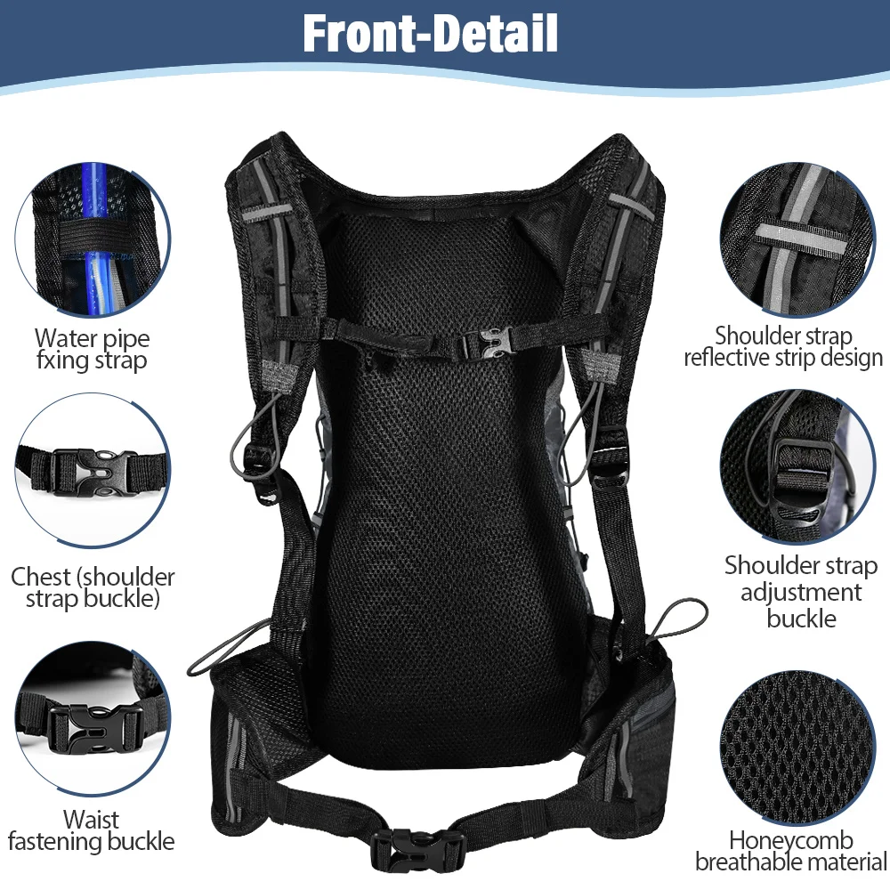 NEWBOLER Outdoor Wasserabweisende Sporttasche Radfahren Trinkrucksack Reisen Wandern Klettern MTB Rennrad Rucksack – Detail 11