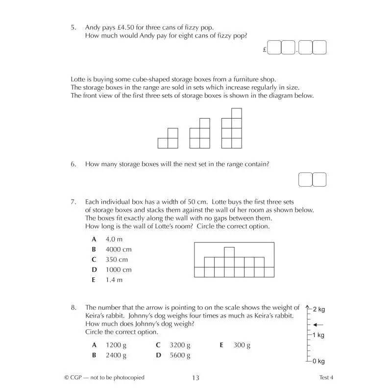 11 CEM اختبار 10 دقائق مشاكل الكلمات الرياضيات الذين تتراوح أعمارهم بين 910 مع طبعة عبر الإنترنت منشورات مجموعة التنسيق بين كتب CGP 9781789084412 #4