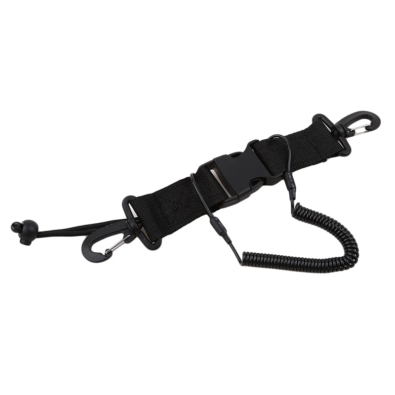 Zwarte Duikcamera Lanyard Quick Release Gesp Duikgereedschap Anti-Verloren Lanyard Voor Onderwater Sport Zwemmen Accessoire