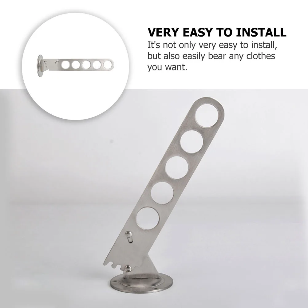 

Wall-mounted Clothes Rack Laundry Hanger Storage Hook Coat Stainless Steel Organizer