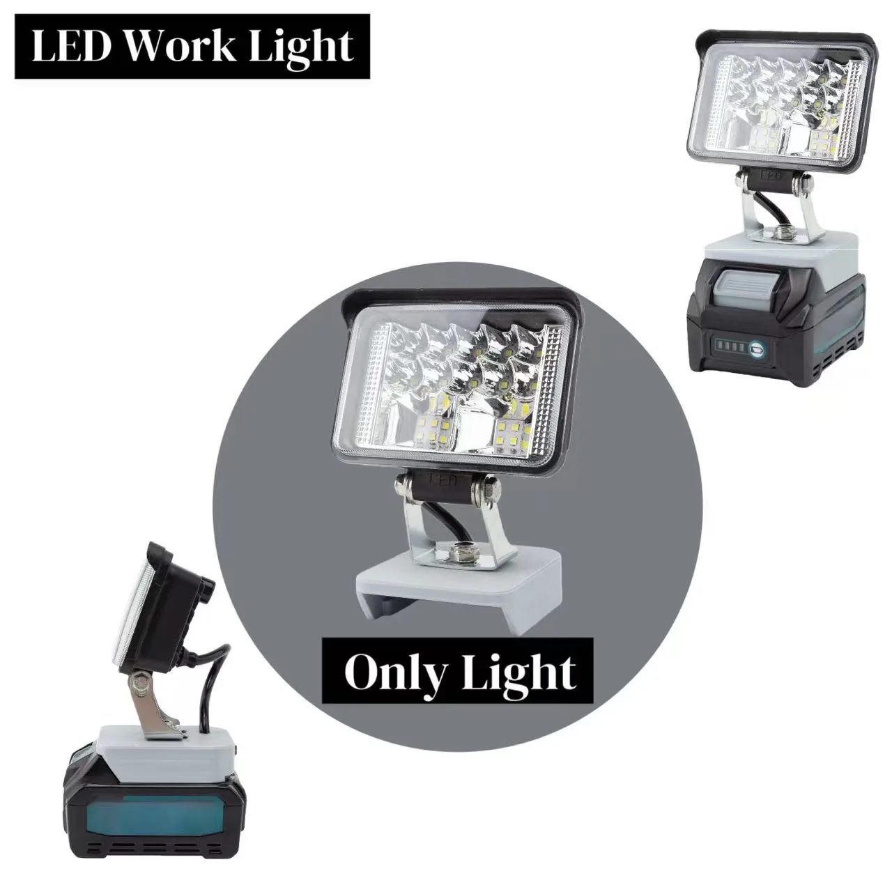 

LED Wireless Flashlight Work Light For Makita 40v Lithium Batteries w/USB Adapter Converter Lighting(No Batteries)