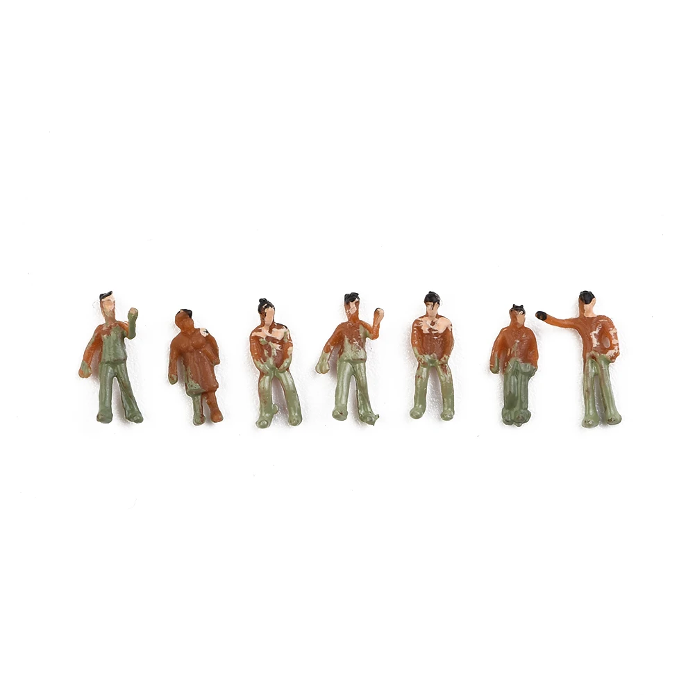 100Pcs Painted Figures 1:200 Scale People Model Miniature Figures N Scale Painted Scenes Modelling People Assorted Poses