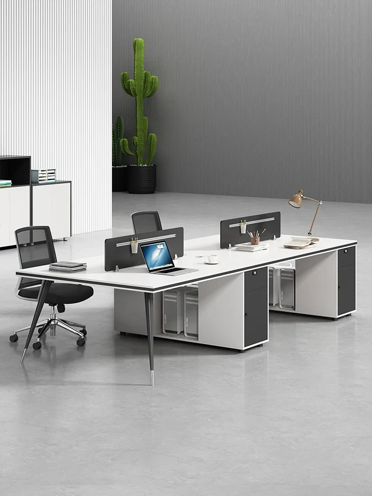 Staff office desk and chair combination simple modern double four-person staff desk office computer desk six-person booth