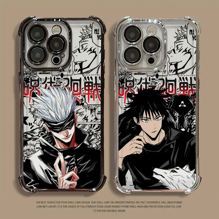 Funda de teléfono de Anime japonés Jujutsu Kaisen para iPhone 16 Pro 15 Pro Max 14 13 12 11 XS 14 Pro Max 16 Plus 14Pro XR 12Pro Soft Shell