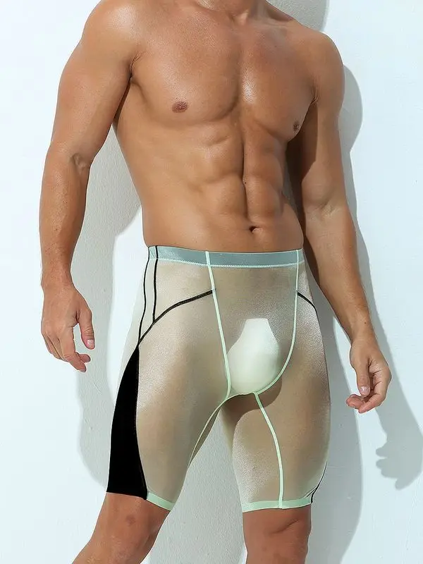 Sexy Sheer Men Elastic Underwears Sports Sexy See Through Ultra Thin Shorts Briefs