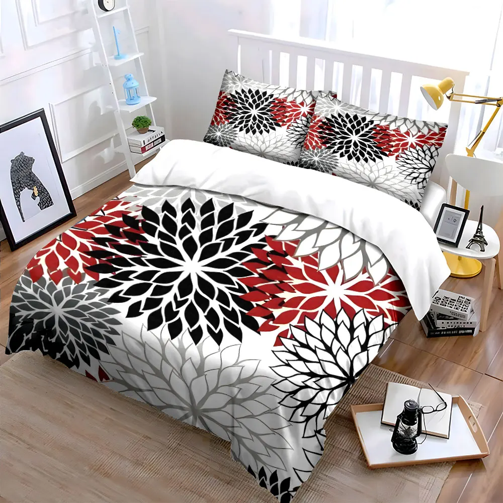 Floral Three-Piece Set Decoration Multiple sizes kid's and adults' bedroom Exquisite 3PC bedding set, gift
