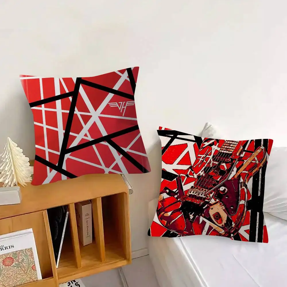 Guitarist Eddie V-Van H-Halen Band  Pillowcases Home Bedding Decorative Pillow Cover Wedding Super Soft Pillow Case