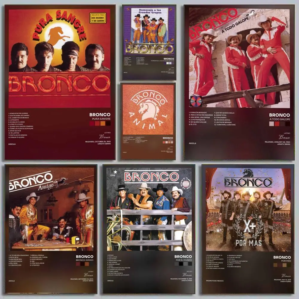 Band B-Bronco Poster Home Wall Decor Artwork Prints for Living Room Bedroom Apartment Decoration