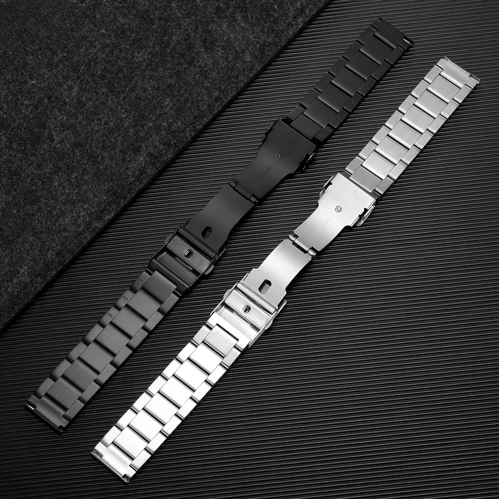 Silver Black Bracelet for Seiko Luxury Solid Stainless Steel Watch Band 18mm 19mm 20mm 21mm 22mm 24mm Belt Men Watch Accessories