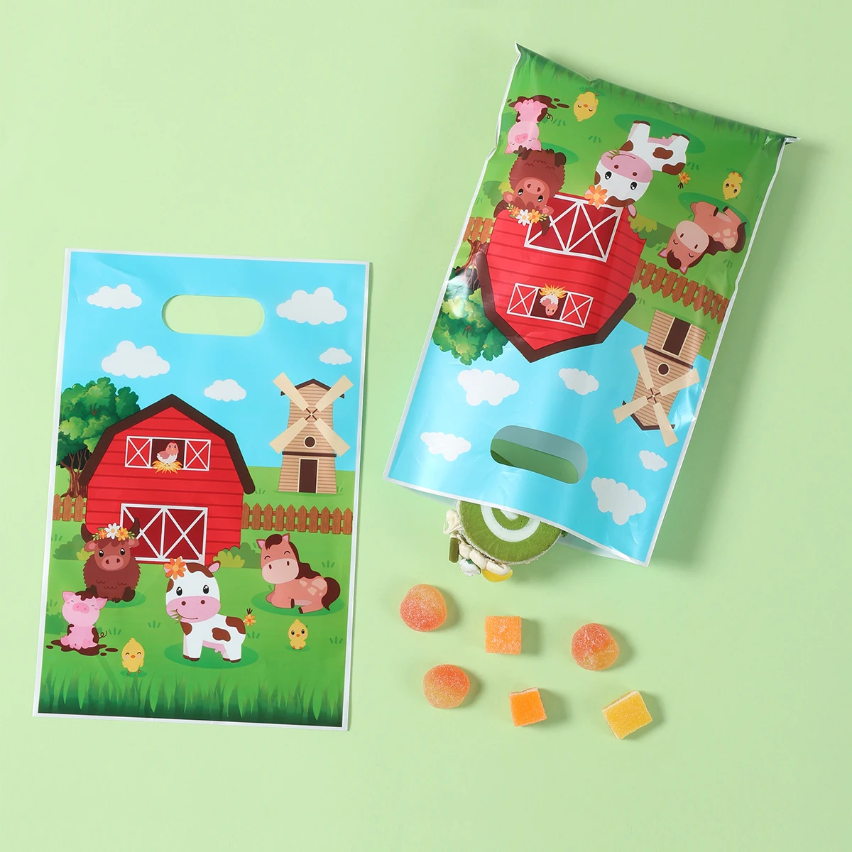 10/25/50 stücke Bauernhof Tier Süßigkeiten Taschen Geschenk Verpackung Taschen Bauernhof Geburtstag Party Decor Kind Baby Dusche Geschenk Tasche für Gast Party Liefert