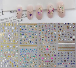 12/16/24/30 Sheets 3D-ing Diamond Pearl Nail Sticker - Self-Adhesive Sticker Nail Decal Abstract Geometric Slider Nail Stickers
