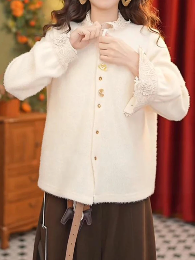 

Корейский вязаный свитер с круглым вырезом и одной пуговицей, женский, зимний, новый, модный, свободный, стройнящий, повседневный, антивозрастной топ