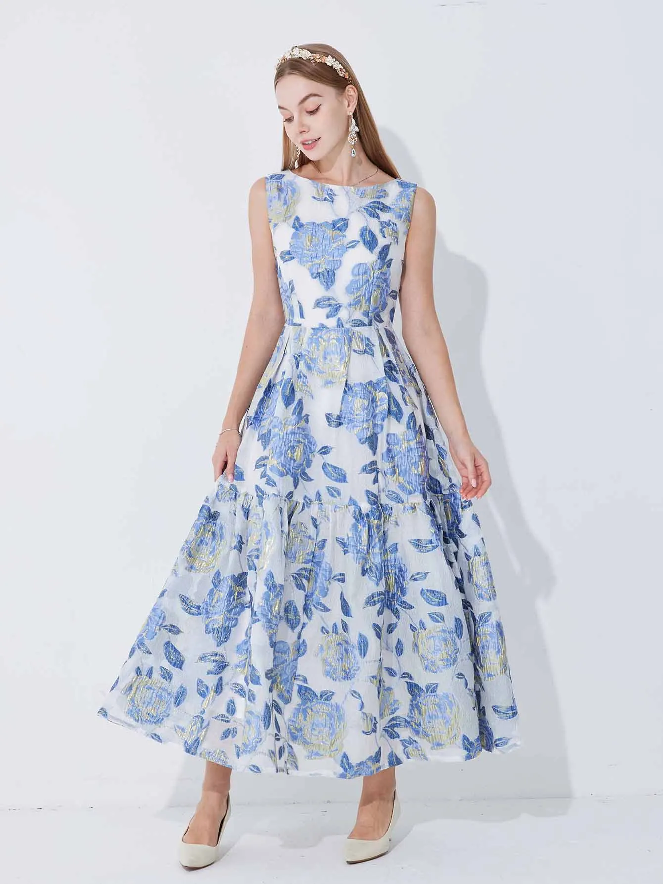 Devchata-花の刺繍が施されたエレガントで豪華なロングドレス,ノースリーブ,自由奔放に生きるスタイル,新しい夏のコレクション