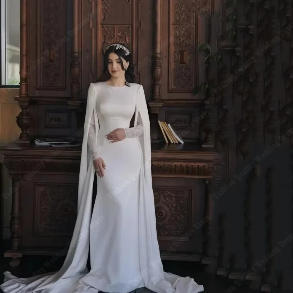 2025 Fascinating Long Sleeves A-Line Women Wedding Dresses Engagement Banquet Gowns Mopping Length Vestidos De Noivas Customized