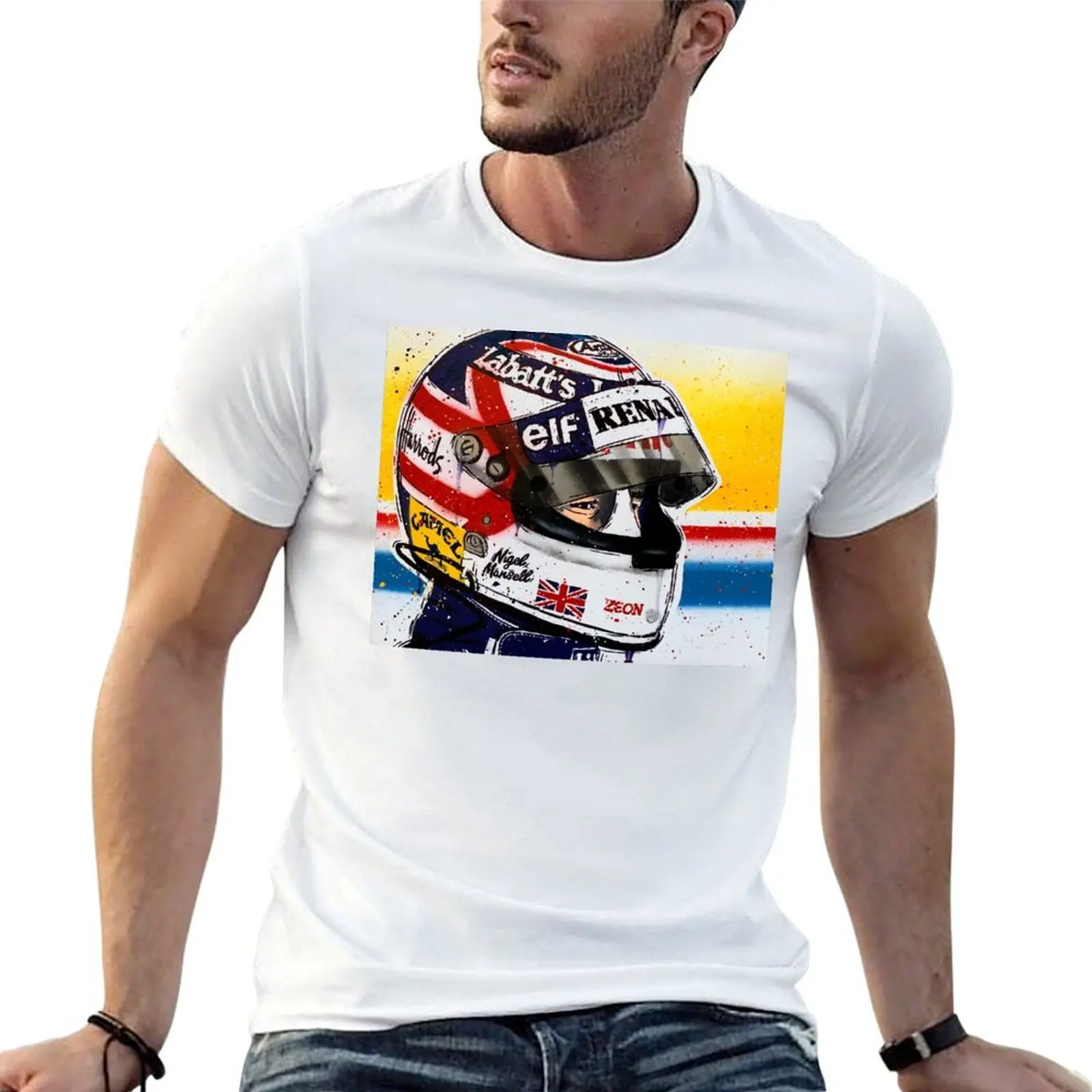 

Nigel Mansell - Williams F1 graffiti painting by DRAutoArt T-Shirt man tshirt t shirt man designer man t shirt designer T-Shirt
