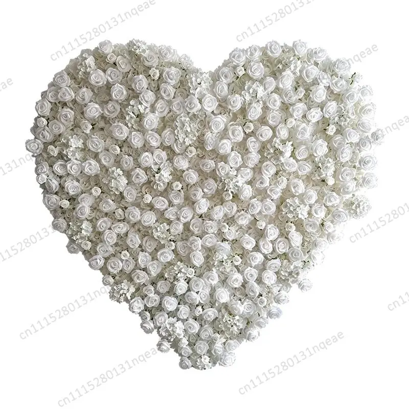 White Rose Artificial Flower Arch Wedding Event Decoration Heart Wall Decoration