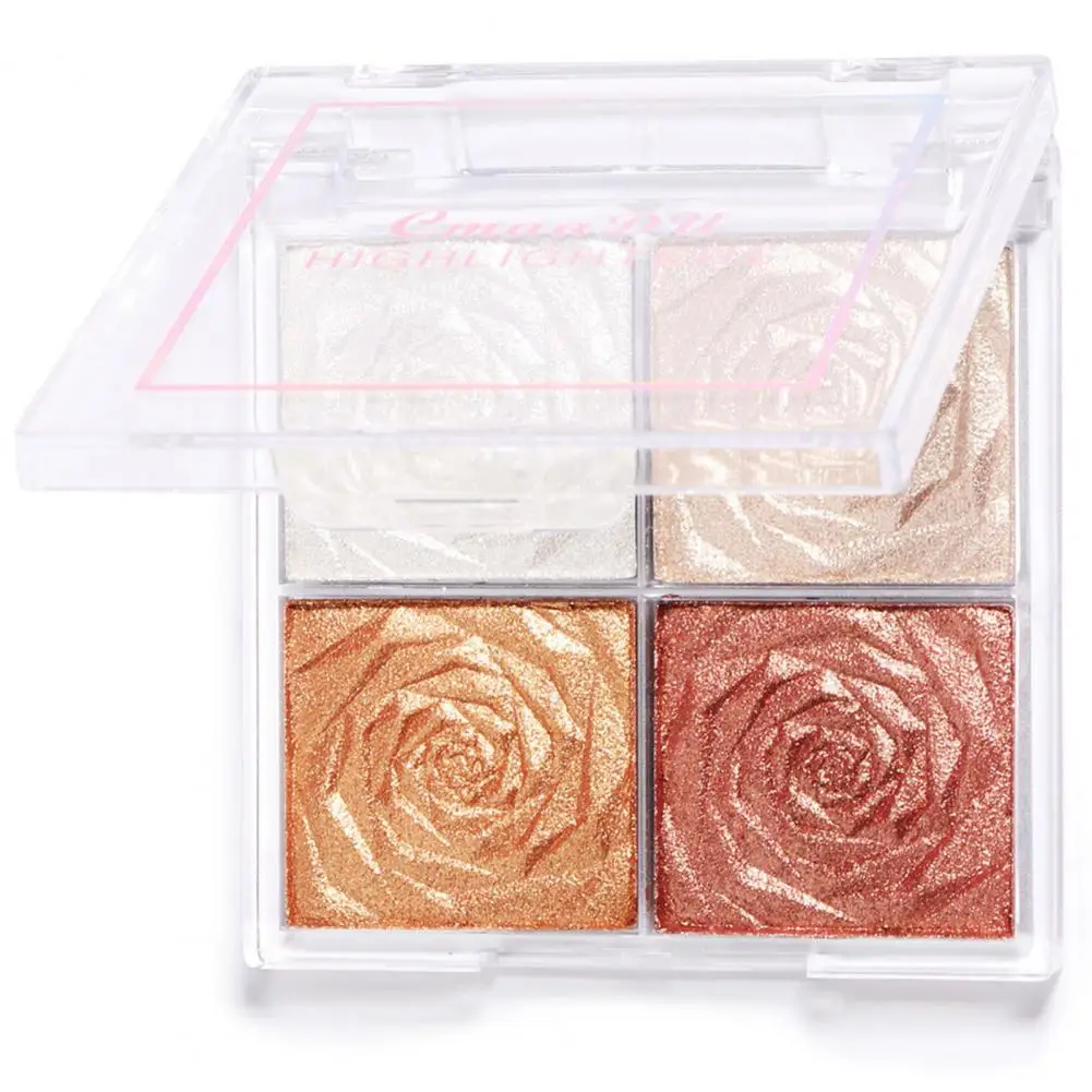 Blush Palette Long Lasting Waterproof Silky 4-Color Highlighter Eyeshadow Blush Palette for Party Makeup Beauty Health