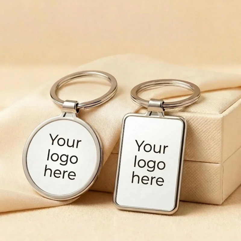 Custom Logo Keyring, Engraved Business Keychain