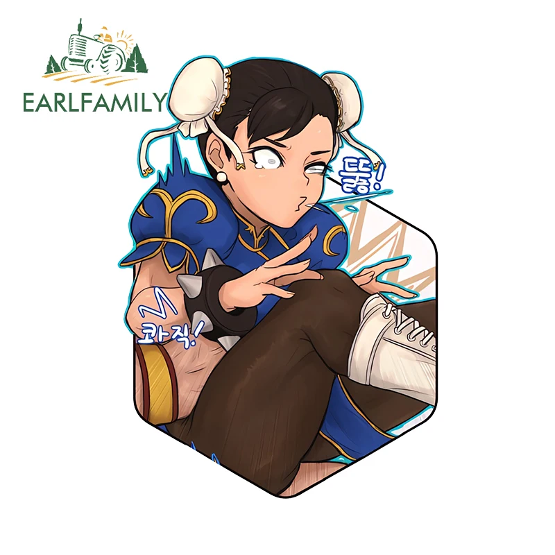 ملصق سيارة شخصية شخصية لشخصية لعبة EARLFAMILY Chunli ملحقات أدوات السيارة الجذابة لتزيين الدراجة النارية