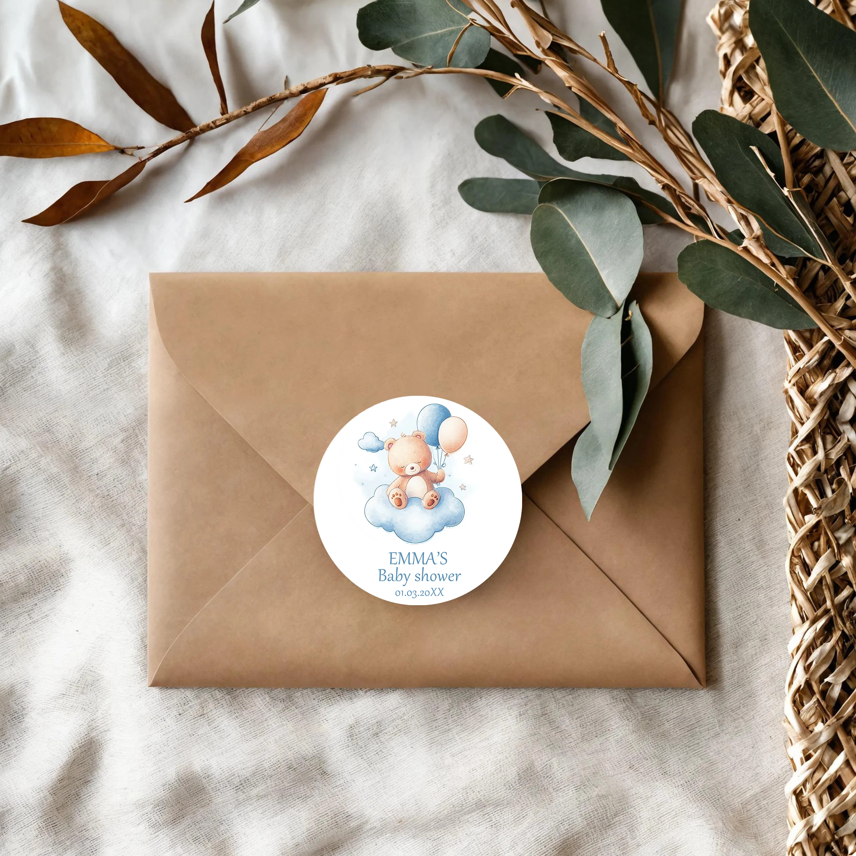 

90pcs customized personalized name and birthday stickers (for weddings, baptisms, parties, and gift wrapping)