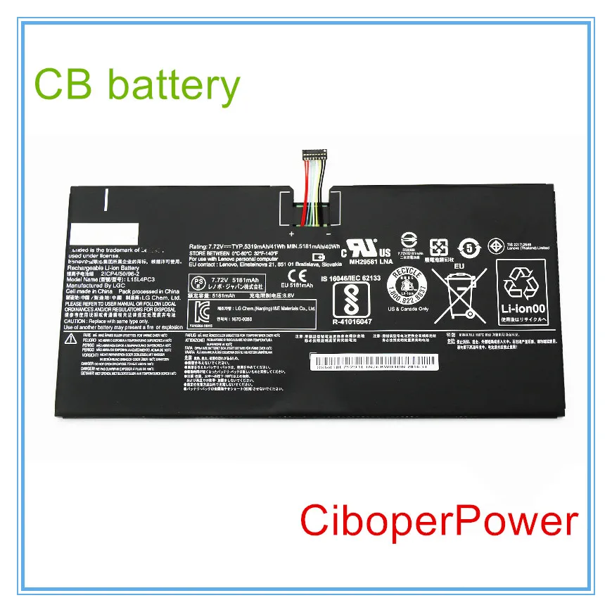 

L15L4PC3 Laptop Tablet Battery For MIIX 720 720-12IKB MIIX 5 Pro L15M4PC3 7.72V 41WH