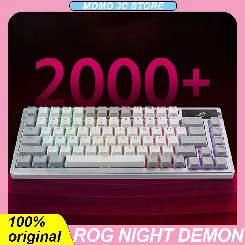 

ROG Night Demon Mechanical Keyboard Wireless Bluetooth Three Mode Hot Swap Gasket 75 Keys PBT OLED Screen PC Gaming Keyboards