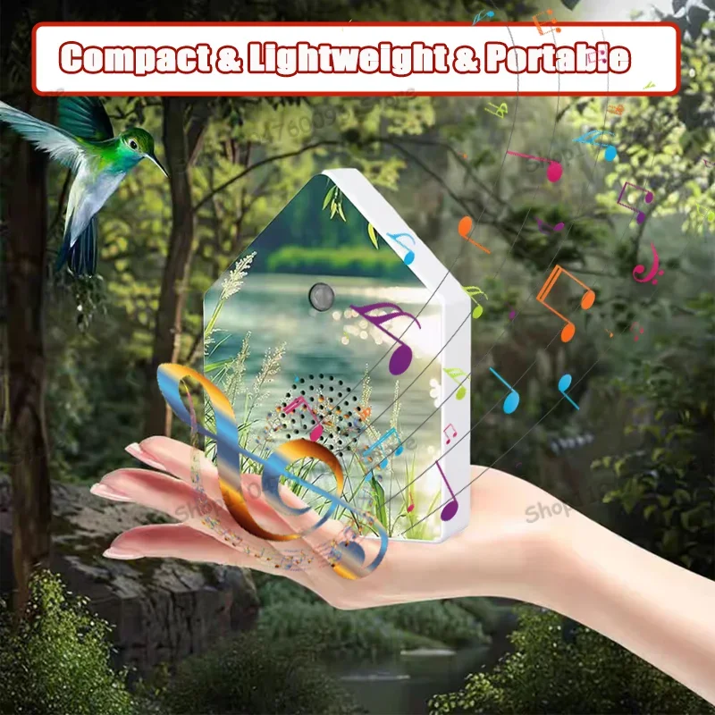 Touch Singing Bird Box White Noise Music Device with Timer Bird Chirping Box with Motion Sensor for Home Garden Bedroom Yoga NEW