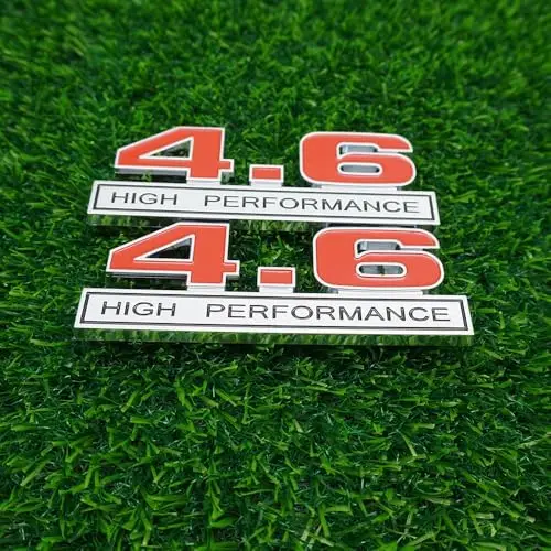 

2Pc 4.6L High-Performance Fender Badges - 3D Car Emblems for Trucks & SUVs (Red, Silver, Black)