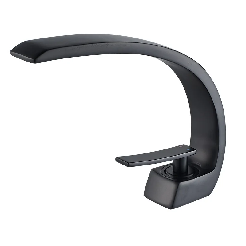 

Basin Sink Taps Mixer Faucet for Black Bathroom Faucet Matte Waterfall Sink Single Handle Hot and Cold Bathroom Basin Faucet