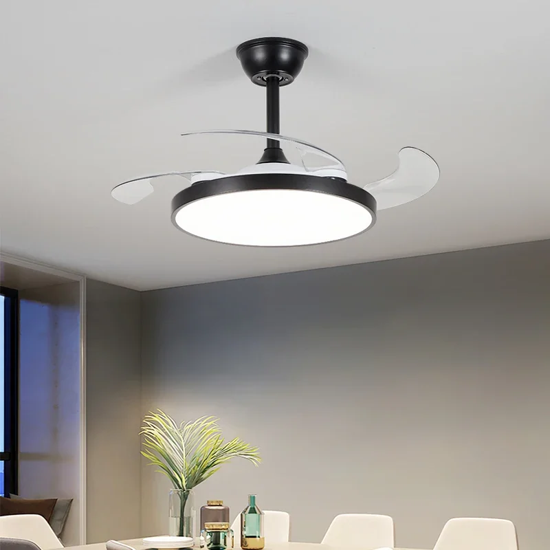 

Электрический вентилятор, светодиодный потолочный светильник с подсветкой, большой домашний бесшумный вентилятор с дистанционным управлением, люстра для ресторана, спальни, гостиной, подвесной светильник