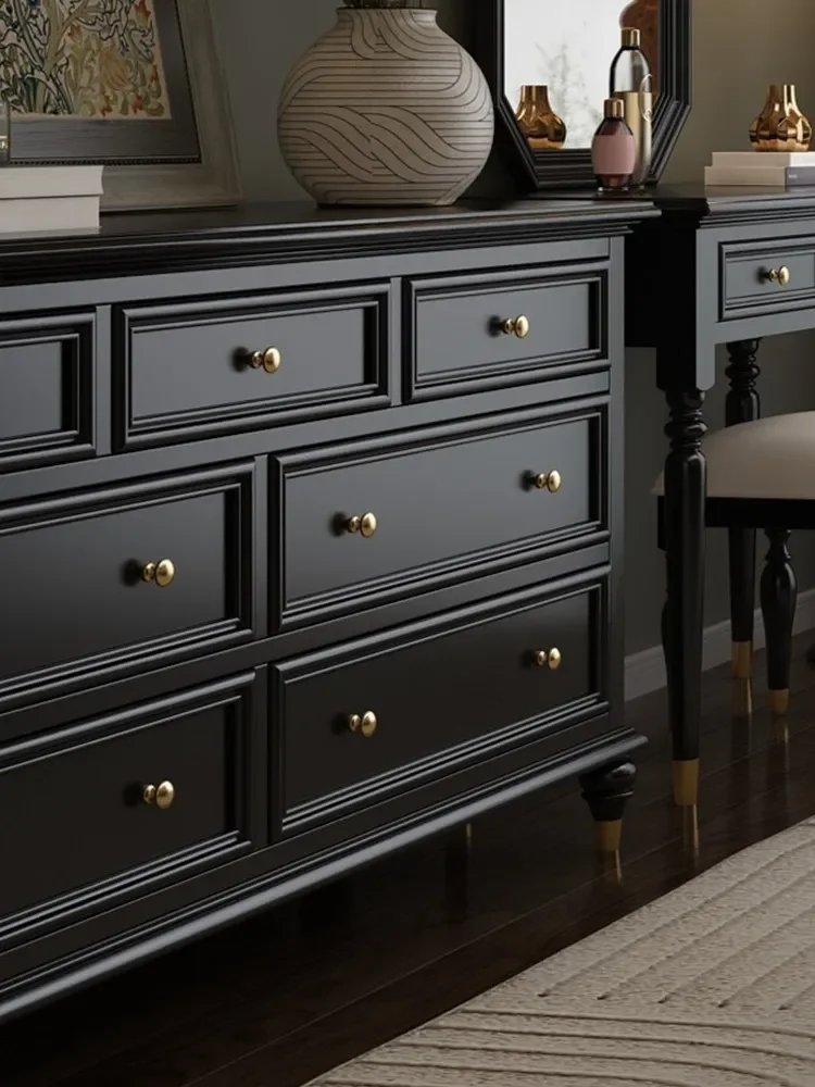 

American black retro solid wood locker storage cabinet bedroom