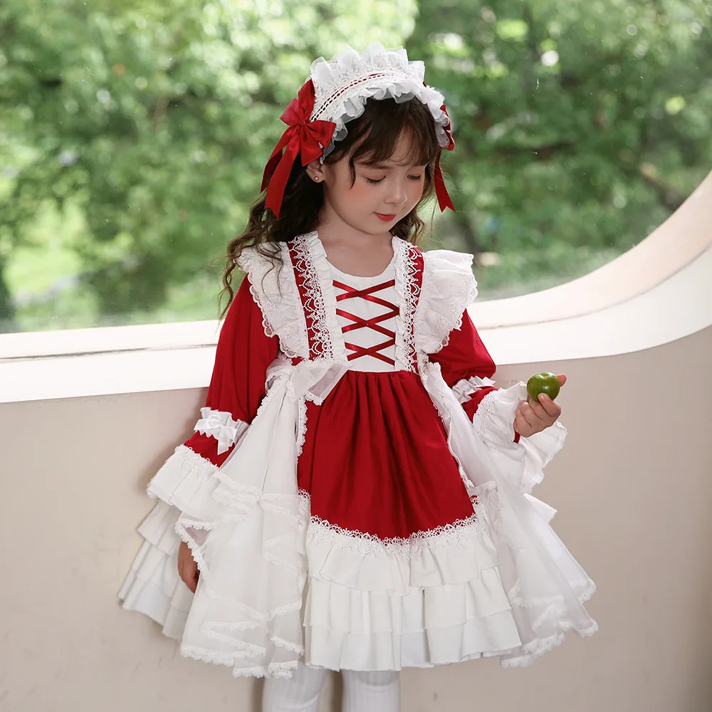 

Dress Girls Baby Lolita Style Birthday Girl's Party Dress Wedding Dresses Princess Vestido Ball Gown Autumn Costume Girl Dresses