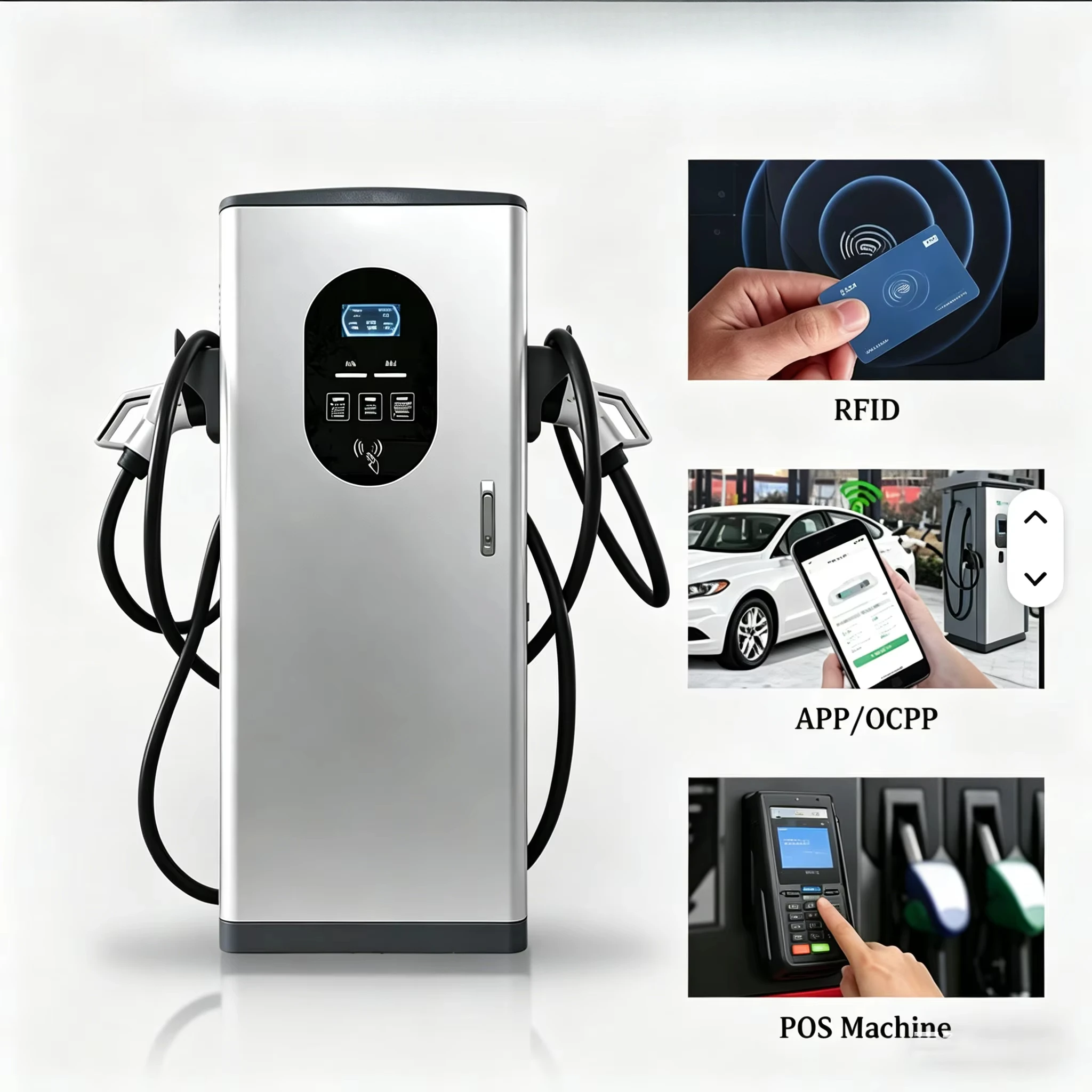 60-240KW  Fast EV Charger with Battery Storage 40kW 80kW 150kW DC Fast Charging Station for Commercial Use