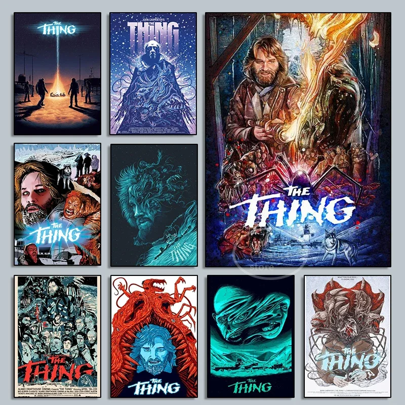 The Thing (1982)  Movie Poster Classic Film Artwork Canvas Painting Home Decor