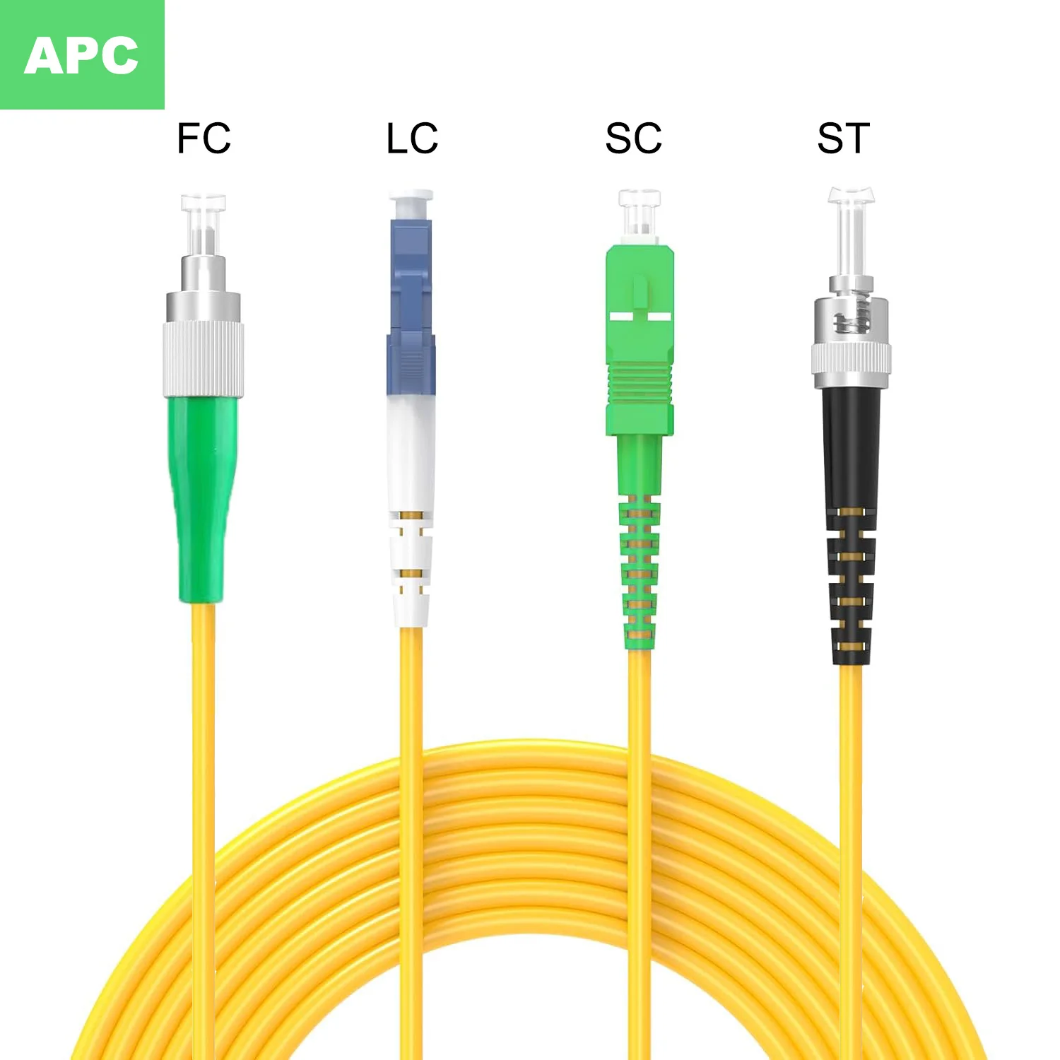 Cabo de fibra óptica, monomodo simplex, lc/sc/fc/st apc/upc, 3.0mm, 9/125um, lszh os2, 1m/3m/5m/10 m/15m 30m