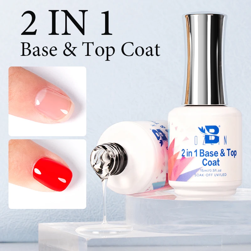 Bozlin 2 in 1 Basis Dec klack Gel Primer Nagellack langlebig 15ml semi permanente UV-Gel politur Nail Art Lack einweichen