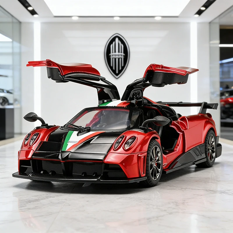 

Модель суперкара Pagani Imola 1:32 из сплава, со звуком и светом, откатывающаяся, детская игрушка, коллекционная, подарок на день рождения