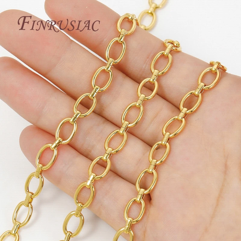 0,5–1 Meter 18 Karat vergoldete Ketten, DIY-Halsketten-Zubehör, dekorative Kette für Schmuckherstellungszubehör, große Ketten im Großhandel – Detail 31