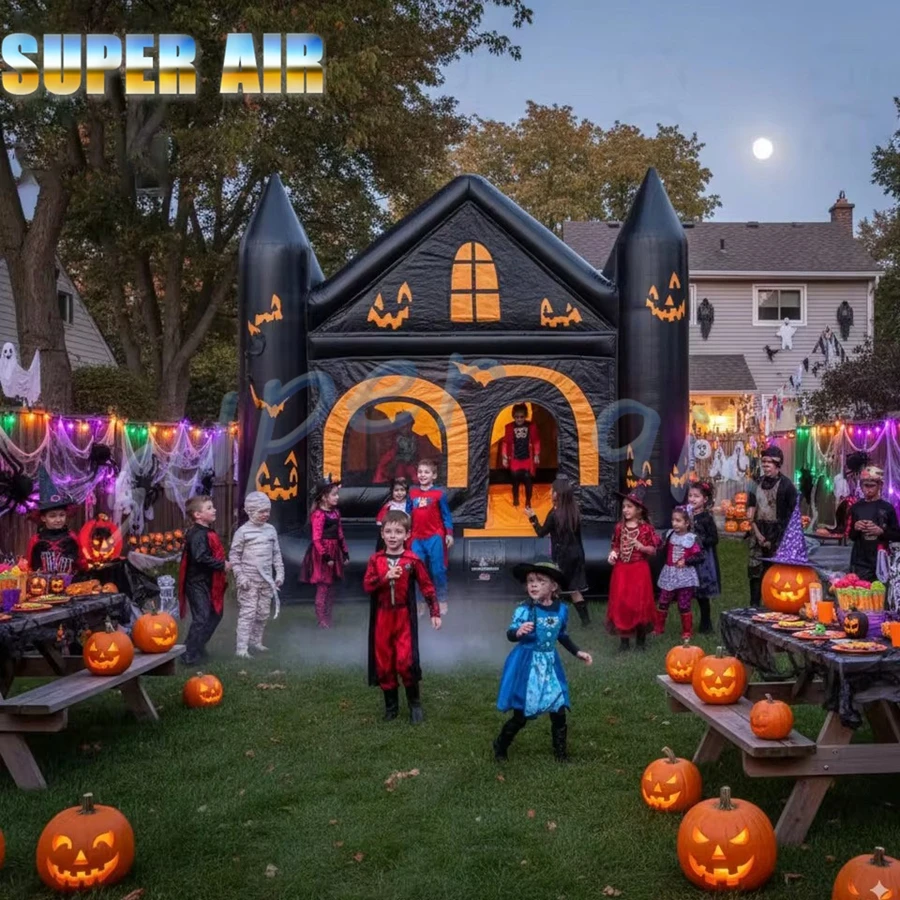 Nadmuchiwany duchy-wyprawca na Halloween z dmuchawą, aktywności imprezowe, sprzęt do zabawy dla dorosłych w domu, zamki dmuchane do wynajęcia na festiwal.