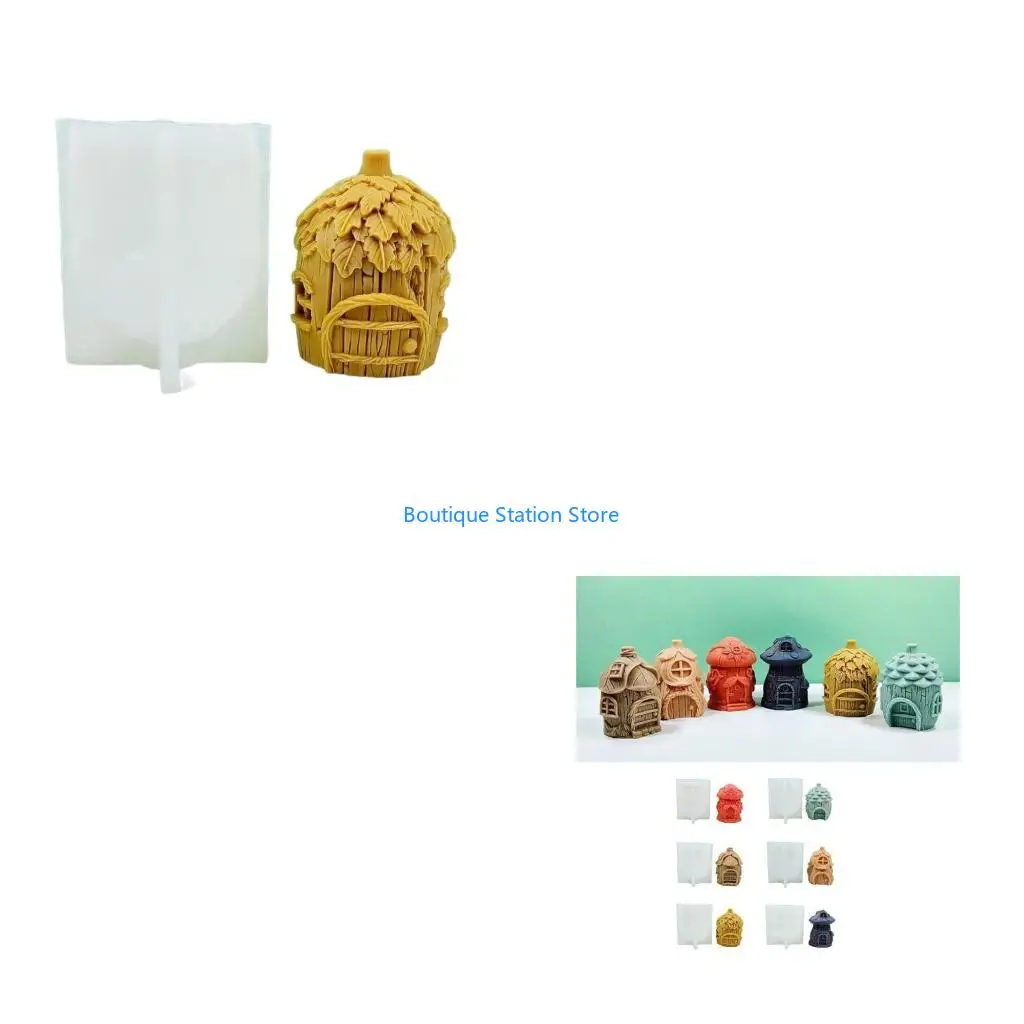 

Y55F Mushroom Shaped Silicone Mold House Ornaments Mould House Miniature Molds