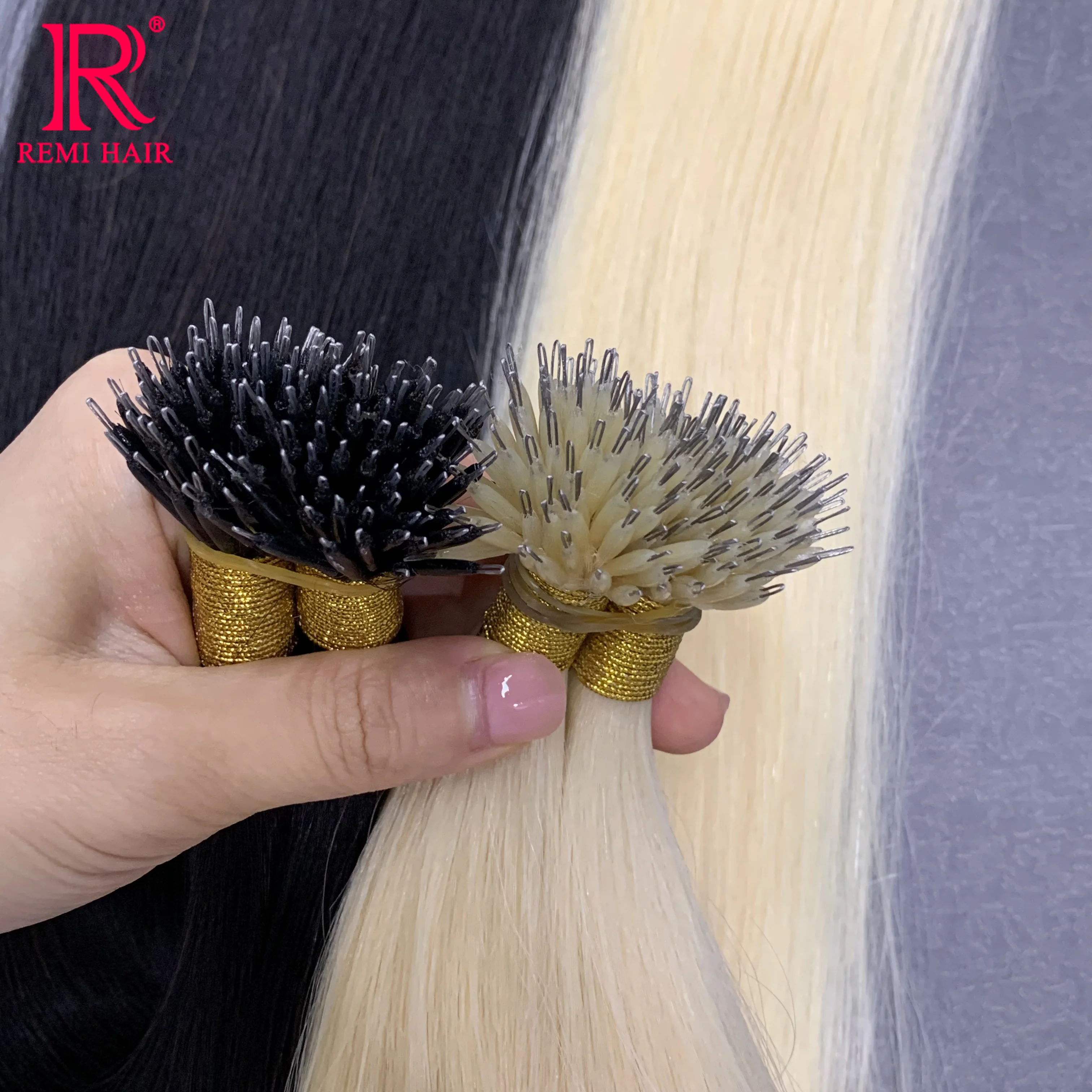 

Real Human Hair Nano Ring Tip Micro Human Natural Hair Extension Straight Human Fusion Hair Keratin Capsules with Nanoring