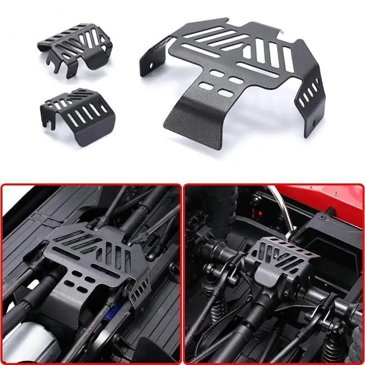 

3-piece Stainless Steel Chassis Armored Protection Skid Plate For Trax Trx-4 Bronco Defender G500 K5 Rc Car Protection Board